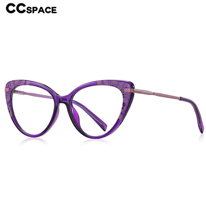 CCspace Women's Full Rim Cat Eye Tr 90 Titanium Eyeglasses 53369 Full Rim CCspace   