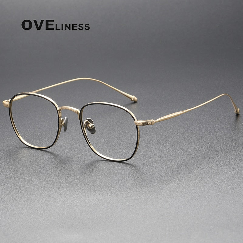 Oveliness Unisex Full Rim Round Square Titanium Eyeglasses M3090 Full Rim Oveliness   