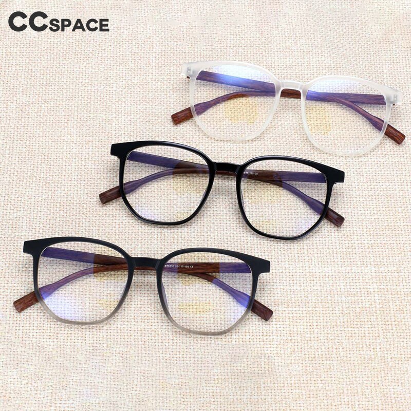 CCSpace Unisex Full Rim Oversized Square Cat Eye Tr 90 Titanium Frame Eyeglasses 53976 Full Rim CCspace   
