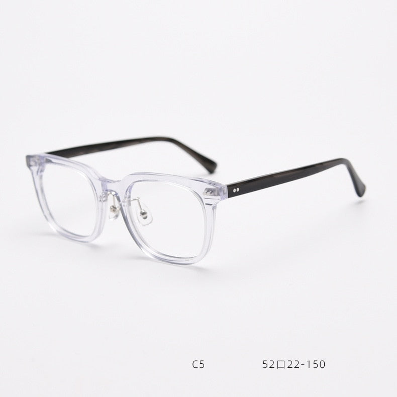 CCSpace Unisex Full Rim Square Acetate Eyeglasses 55693 Full Rim CCspace Clear China 