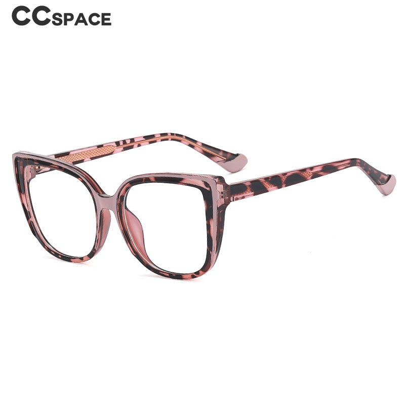 CCSpace Women's Full Rim Square Cat Eye Tr 90 Titanium Eyeglasses 55598 Full Rim CCspace   