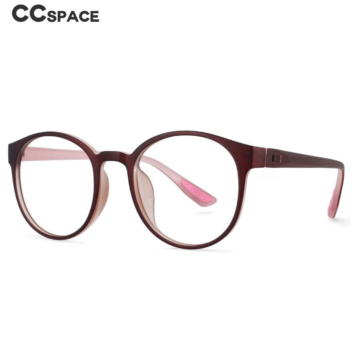 CCSpace Unisex Full Rim Round Tr 90 Titanium Frame Eyeglasses 54168 Full Rim CCspace   