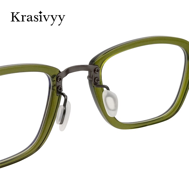 Krasivyy Unisex Full Rim Square Titanium Acetate Eyeglasses Rlt5880 Full Rim Krasivyy   