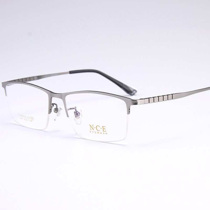 Reven Jate Men's Semi Rim Square Titanium Eyeglasses 5011 Semi Rim Reven Jate light grey  