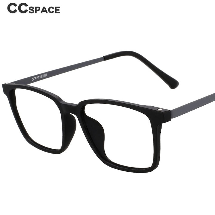 CCspace Unisex Full Rim Square Titanium Eyeglasses 49645 Full Rim CCspace   