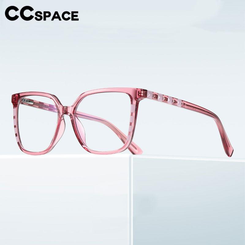 CCspace Unisex Full Rim Square Cat Eye Tr 90 Titanium Eyeglasses 56801 Full Rim CCspace   
