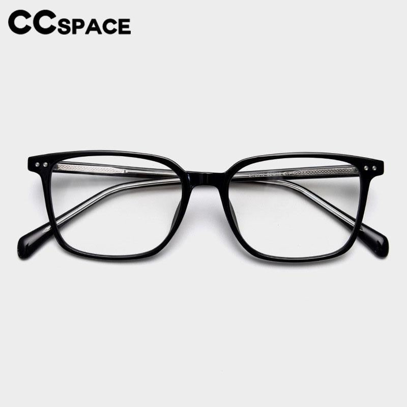 CCspace Unisex Full Rim Square Tr 90 Titanium Eyeglasses 56787 Full Rim CCspace   