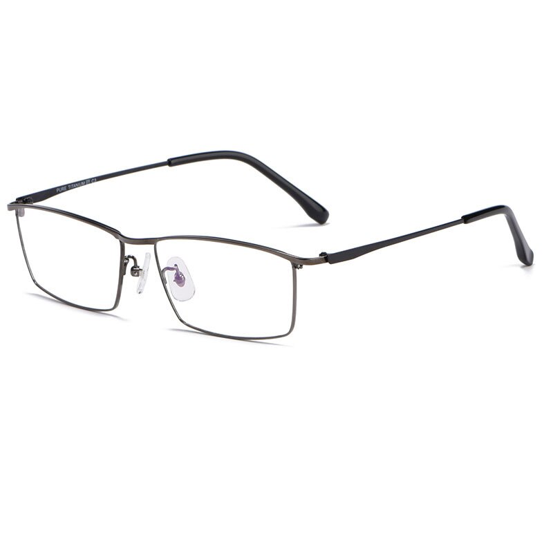 Hotochki Men's Full Rim Rectangle Titanium Alloy Frame Eyeglasses J85517 Full Rim Hotochki gray  