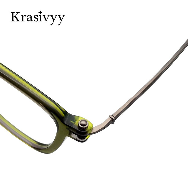 Krasivyy Unisex Full Rim Square Titanium Acetate Eyeglasses Rlt5880 Full Rim Krasivyy   