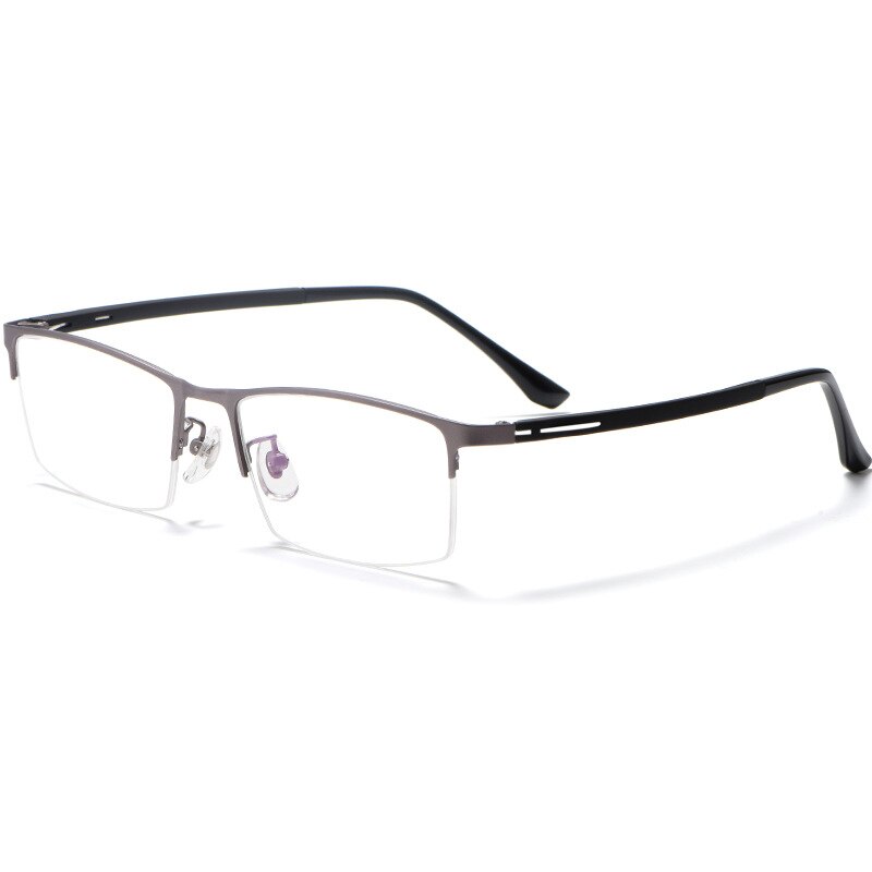 Reven Jate Men's Semi Rim Square Alloy Tr 90 Eyeglasses 9916 Semi Rim Reven Jate Gray  