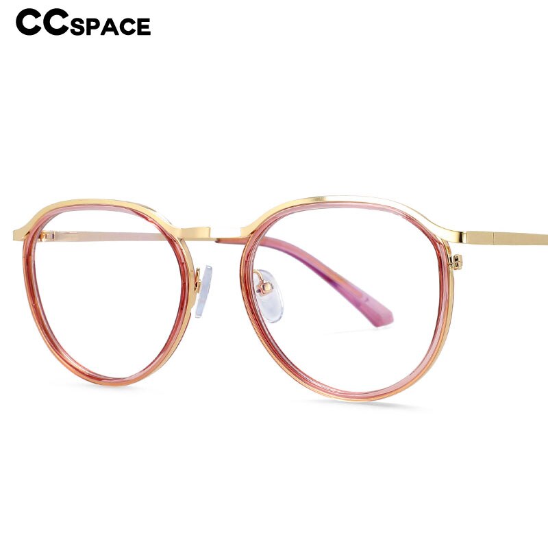 CCSpace Unisex Full Rim Round Tr 90 Alloy Frame Eyeglasses 54241 Full Rim CCspace   