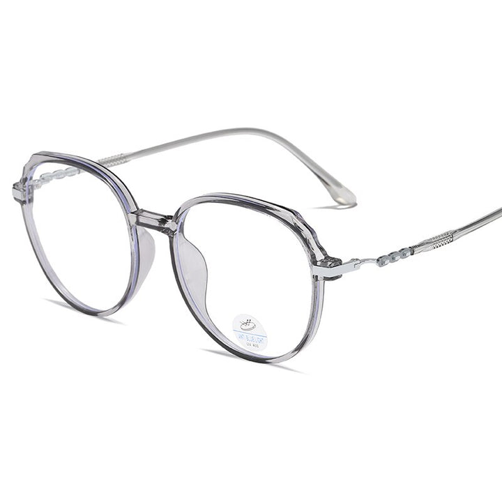 Reven Jate Unisex Full Rim Round Acetate Eyeglasses 81243 Full Rim Reven Jate grey  