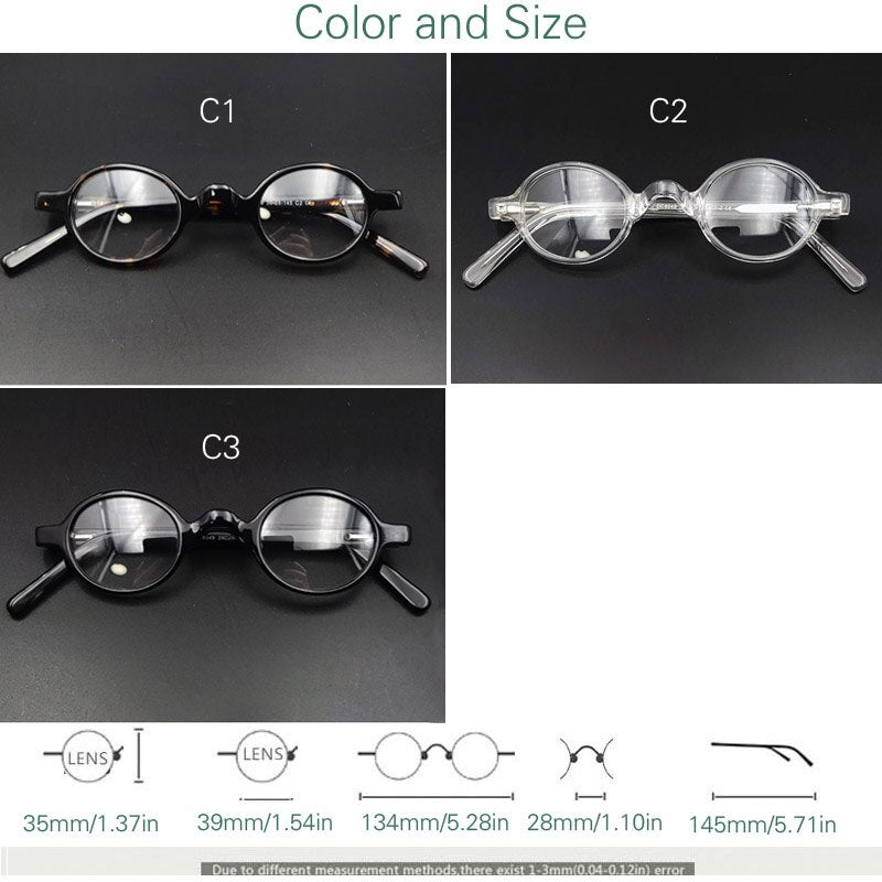 Yujo Unisex Full Rim Small Oval Acetate Eyeglasses Customizable Lenses Full Rim Yujo   