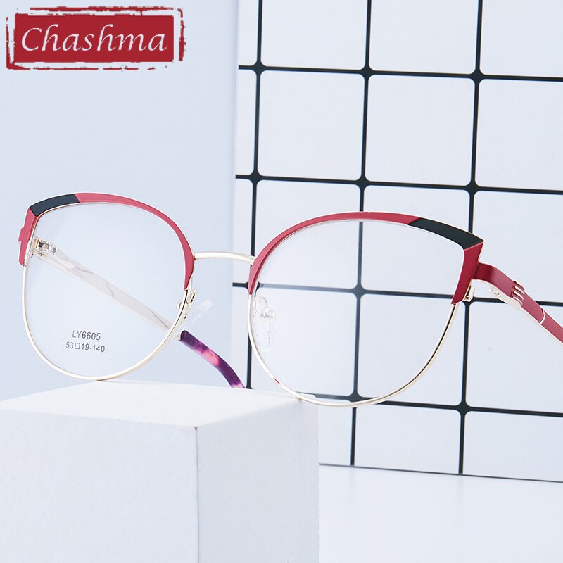 Chashma Women's Full Rim Cat Eye Stainless Steel Acetate Eyeglasses 6605 Full Rim Chashma   