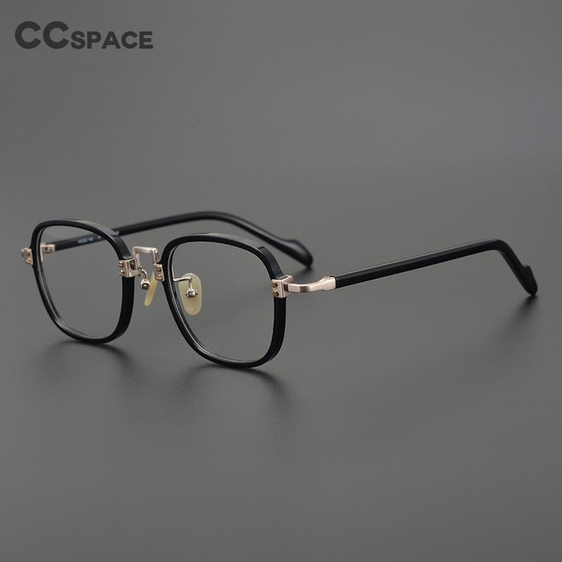 CCSpace Unisex Full Rim Round/Square Acetate Titanium Eyeglasses 53312 Full Rim CCspace   