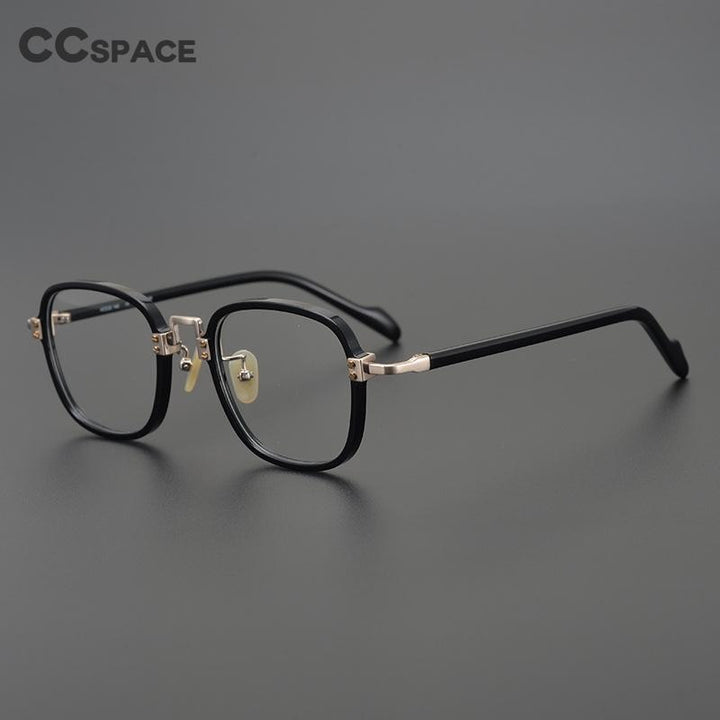 CCspace Unisex Full Rim Round/Square Acetate Titanium Eyeglasses 53312 Full Rim CCspace   