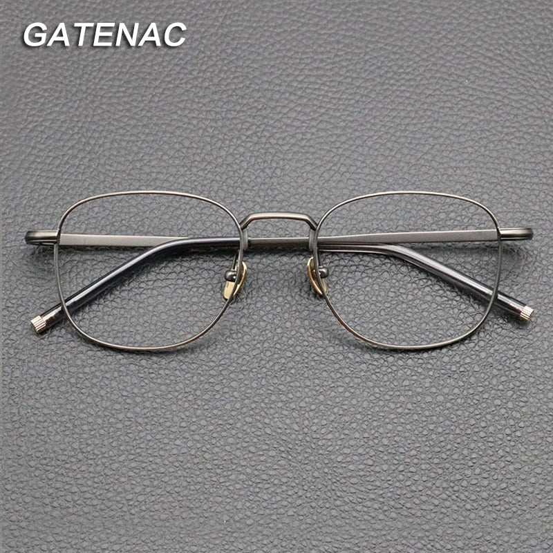Gatenac Unisex Full Rim Square Titanium Eyeglasses Gxyj840 Full Rim Gatenac   