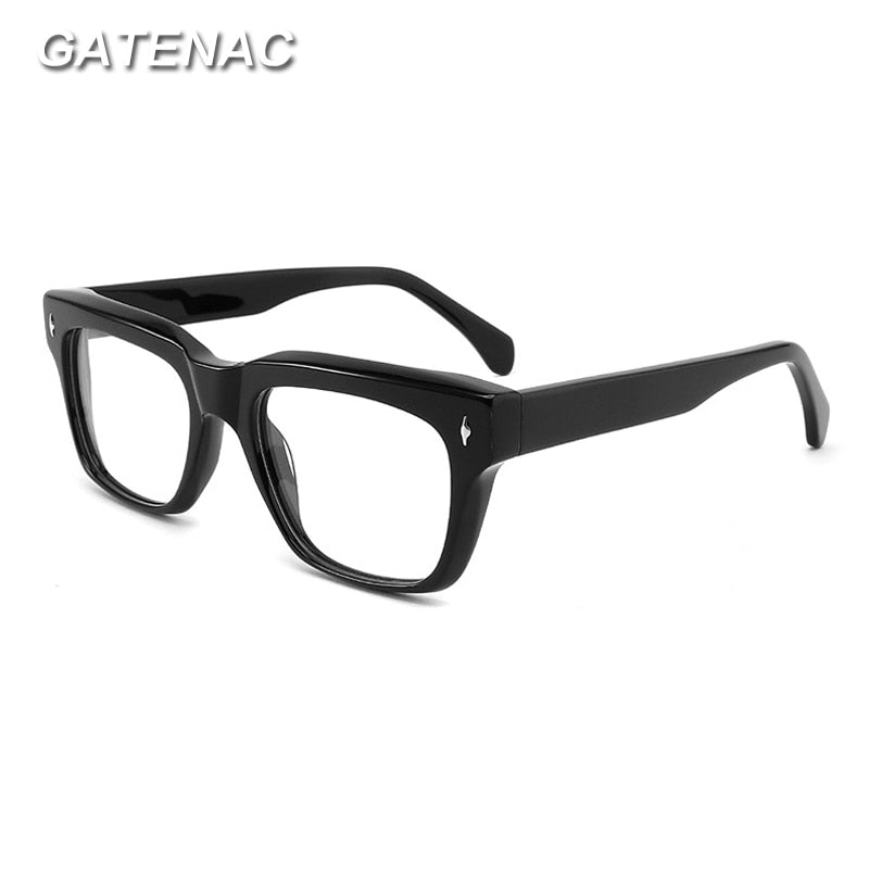Gatenac Unisex Full Rim Square Acetate Frame Eyeglasses Gxyj798 Full Rim Gatenac   