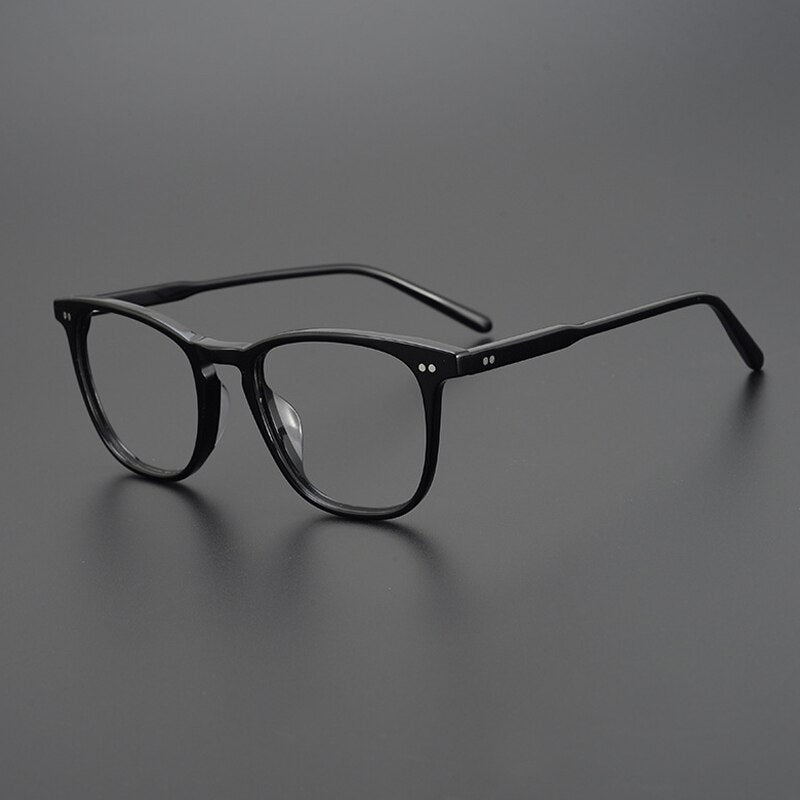 Gatenac Unisex Full Rim Round Square Acetate Eyeglasses Gxyj963 Full Rim Gatenac Black  