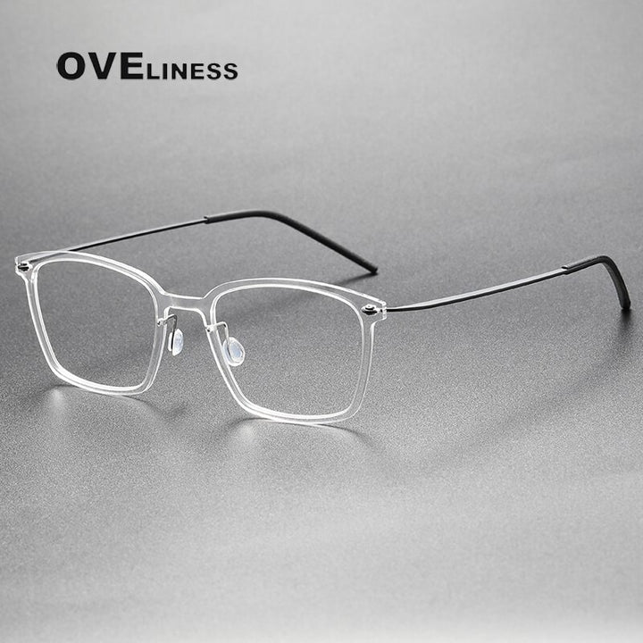 Oveliness Unisex Full Rim Round Screwless Titanium Eyeglasses 6536 Full Rim Oveliness   