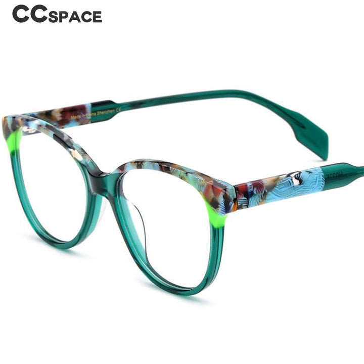 CCspace Unisex Full Rim Square Cat Eye Acetate Eyeglasses 53152 Full Rim CCspace   