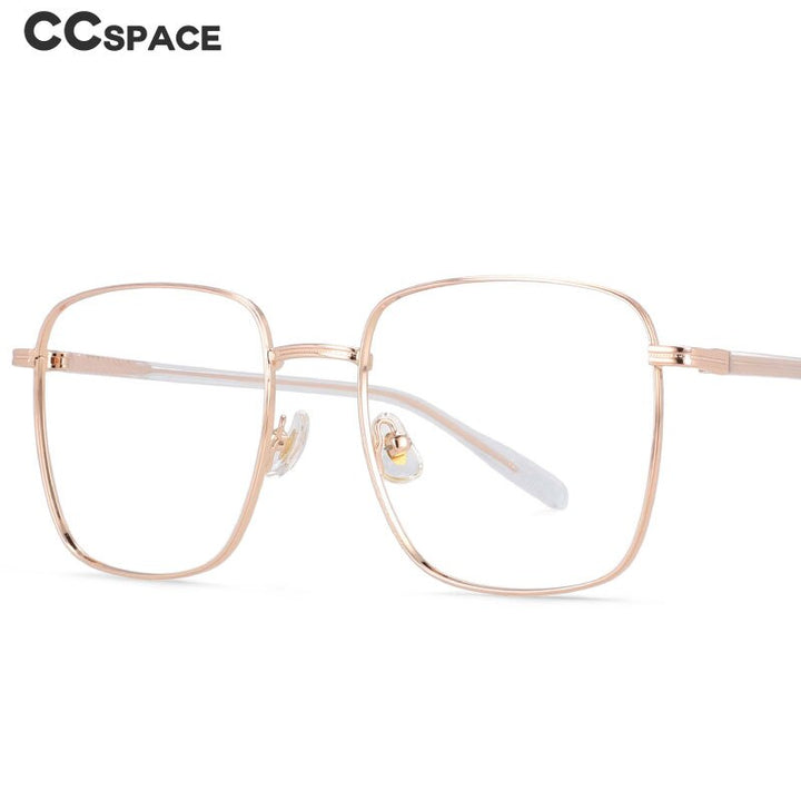 CCspace Unisex Full Rim Oversized Square Alloy Frame Eyeglasses 54312 Full Rim CCspace   