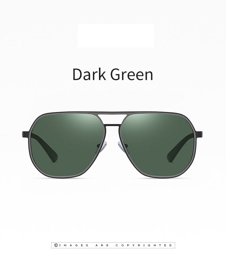 Yimaruili Men's Square Alloy Polarized Sunglasses 3375 Dark Green / Other