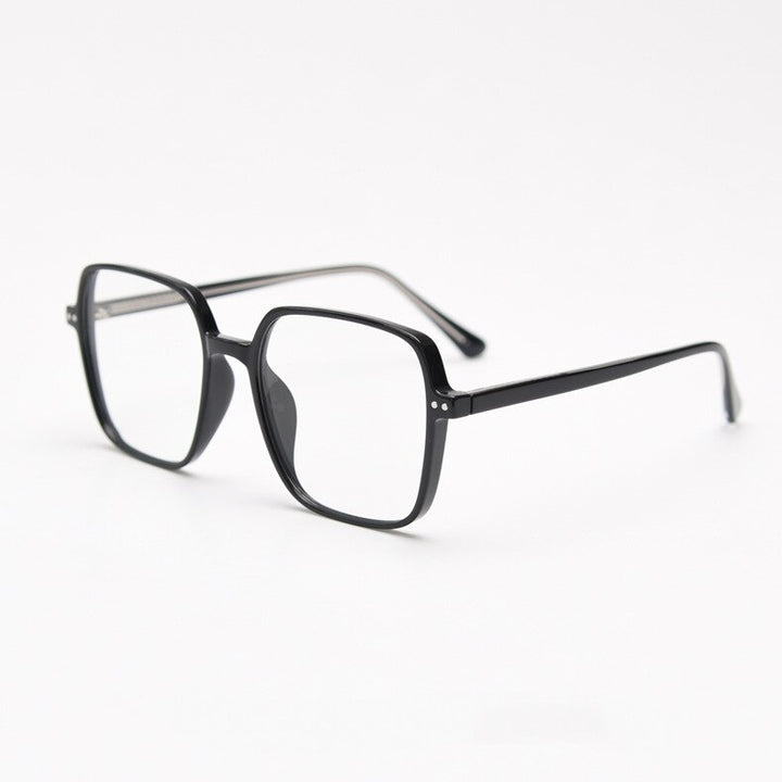 CCSpace Unisex Full Rim Irregular Square Tr 90 Titanium Eyeglasses 55459 Full Rim CCspace BlackC1 China 