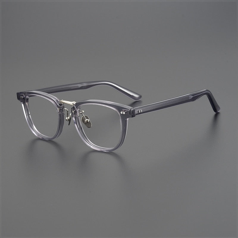 Gatenac Unisex Full Rim Square Acetate Eyeglasses Gxyj938 Full Rim Gatenac Gray  
