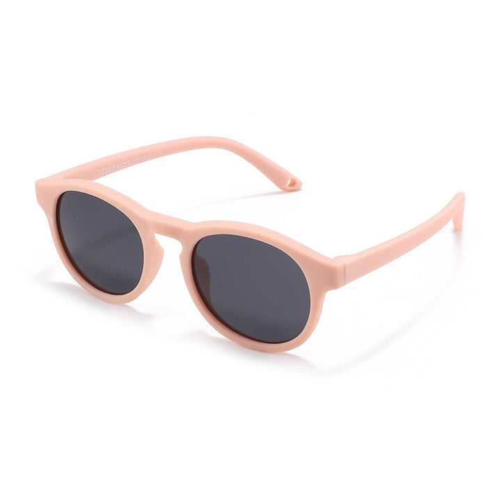 Mokduff Unisex Infant Full Rim Round Tr 90 Titanium Polarized Sunglasses 8308 Sunglasses Mokduff Pink As picture 