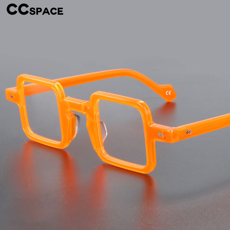 CCspace Unisex Full Rim Square Acetate Eyeglasses 55351C Full Rim CCspace   