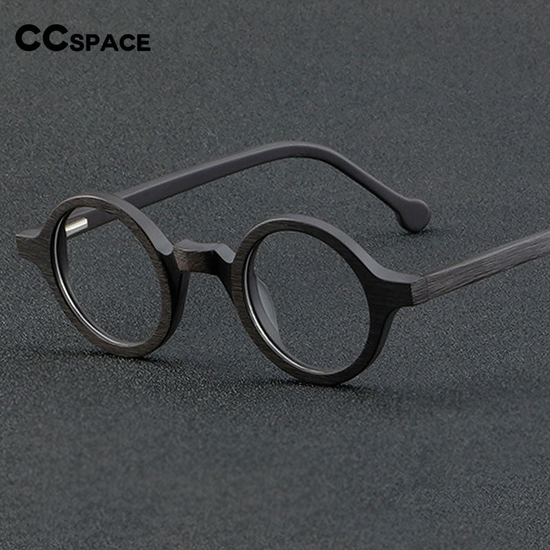 CCSpace Unisex Full Rim Round Acetate Eyeglasses 55724 Full Rim CCspace   