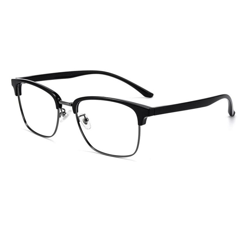 Cubojue Unisex Full Rim Oversized Wide Square Acetate Alloy Frame Eyeglasses 3513 Full Rim Cubojue   