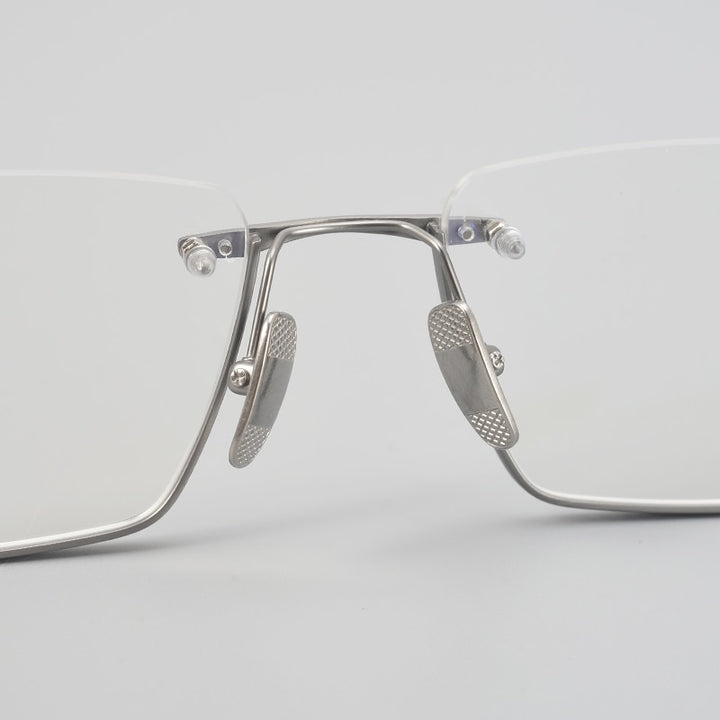Muzz Unisex Semi Rim Square Titanium Eyeglasses Dxt416 Semi Rim Muzz   