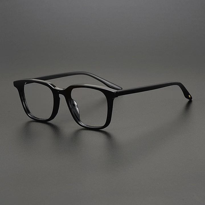 CCspace Unisex Full Rim Square Acetate Eyeglasses 55597 Full Rim CCspace Black China 