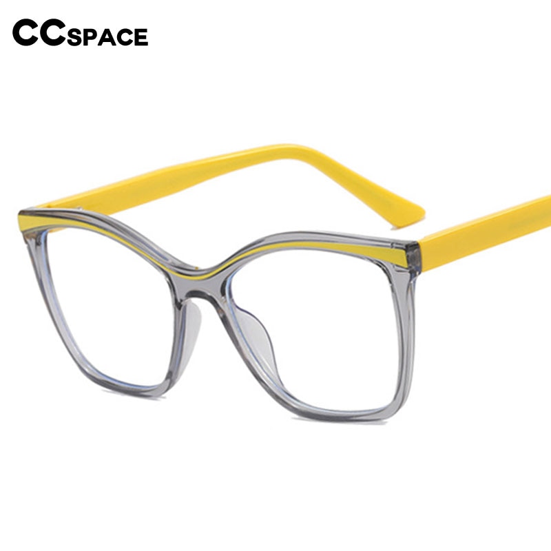 CCSpace Women's Full Rim Square Cat Eye Tr 90 Titanium Eyeglasses 55169 Full Rim CCspace   