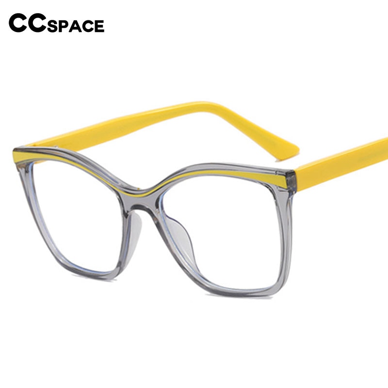 CCspace Women's Full Rim Square Cat Eye Tr 90 Titanium Eyeglasses 55169 Full Rim CCspace   