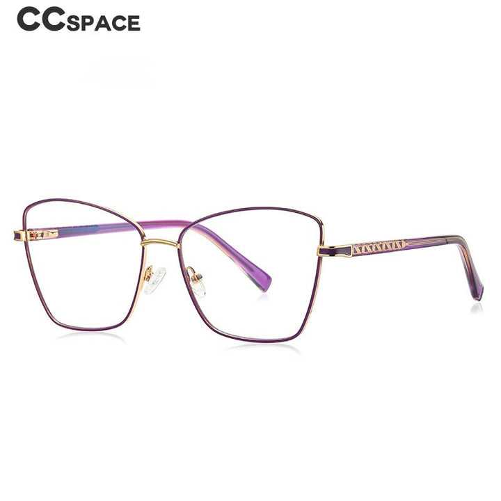 CCSpace Unisex Full Rim Square Cat Eye Alloy Eyeglasses 55527 Full Rim CCspace   