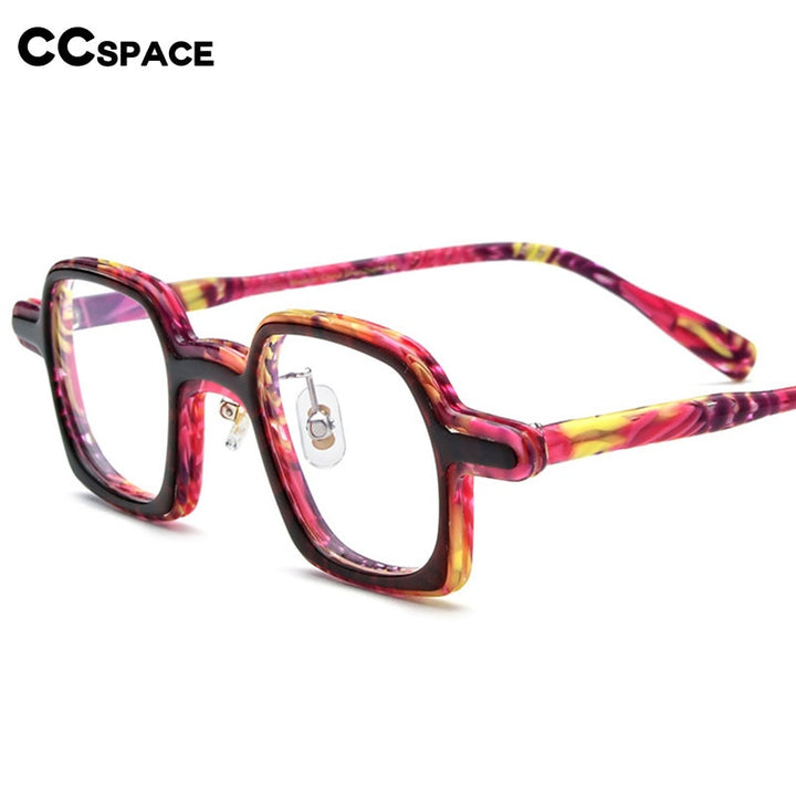 CCSpace Women's Full Rim Small Square Acetate Frame Eyeglasses 54470 Full Rim CCspace   