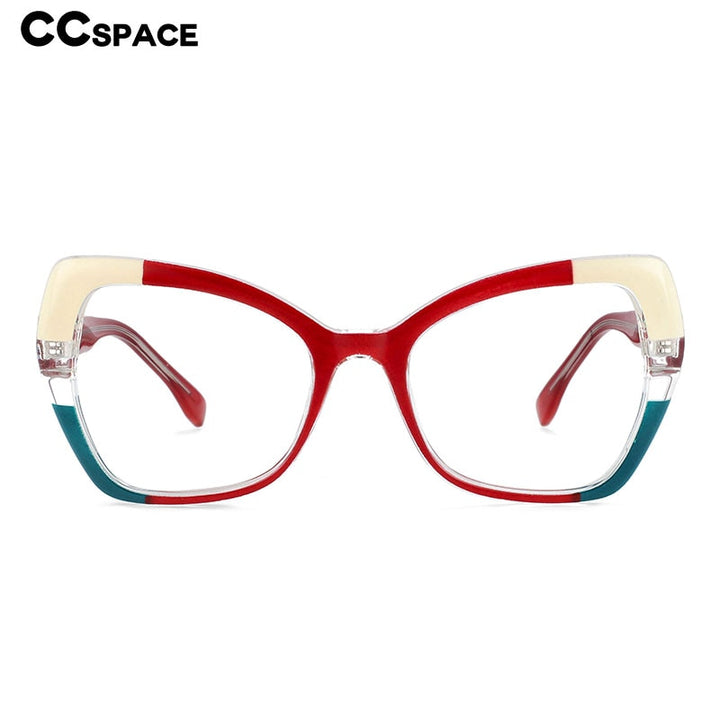 CCSpace Unisex Full Rim Cat Eye Tr 90 Titanium Frame Eyeglasses 54153 Full Rim CCspace   