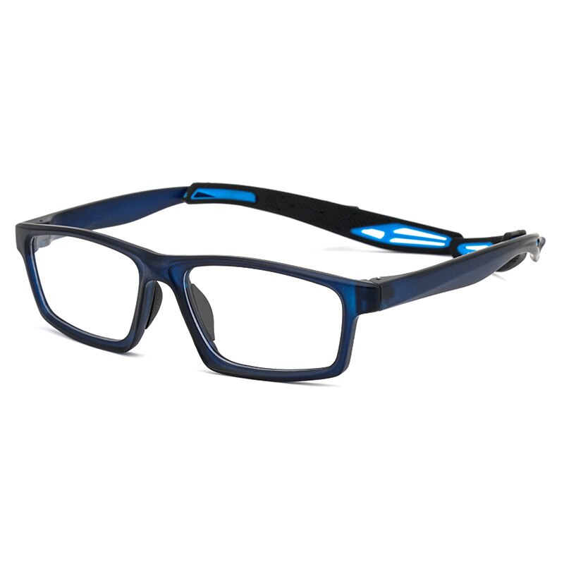 Reven Jate Unisex Full Rim Square Tr 90 Sport Eyeglasses 1219 Sport Eyewear Reven Jate black-blue  