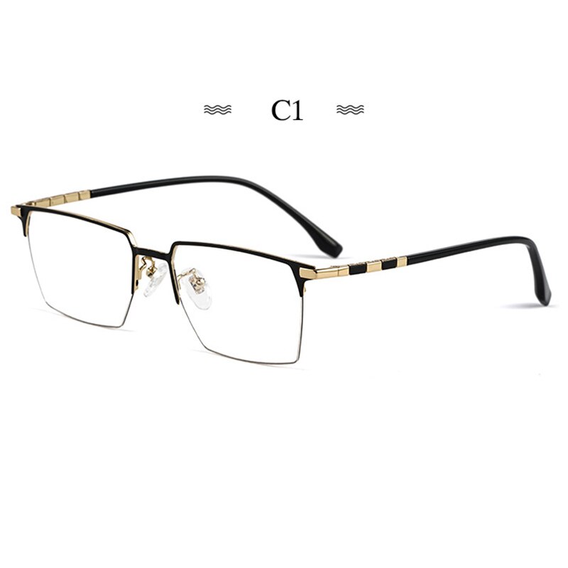 Hotochki Men's Full Rim Square Tr 90 Titanium Frame Eyeglasses T8632t Full Rim Hotochki C1  