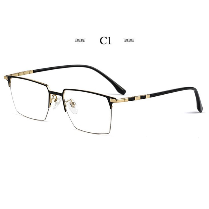 Hotochki Men's Full Rim Square Tr 90 Titanium Frame Eyeglasses T8632t Full Rim Hotochki C1  