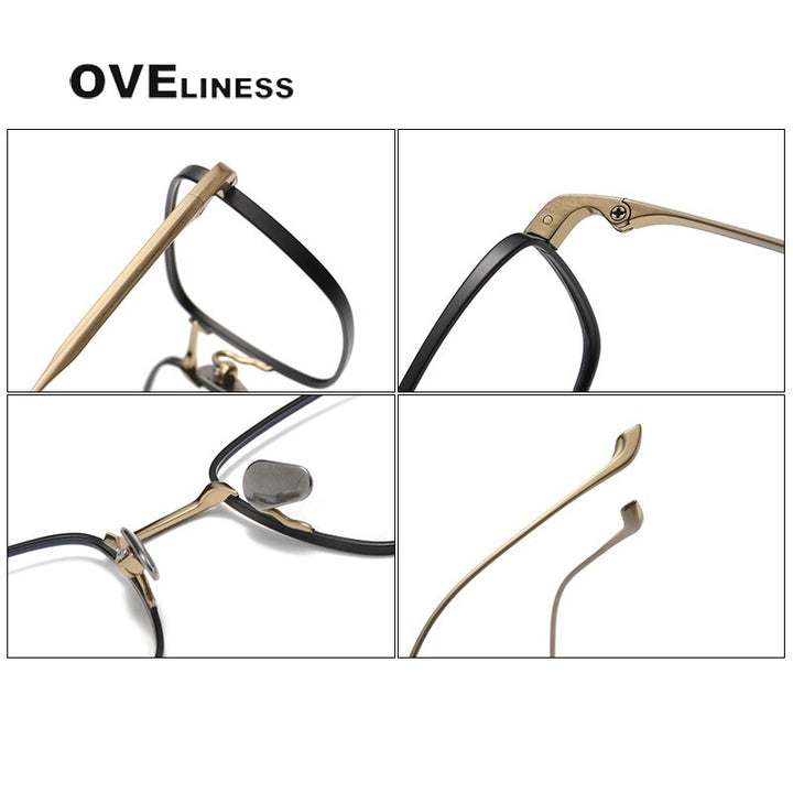 Oveliness Unisex Full Rim Square Titanium Eyeglasses  Chordf Full Rim Oveliness   