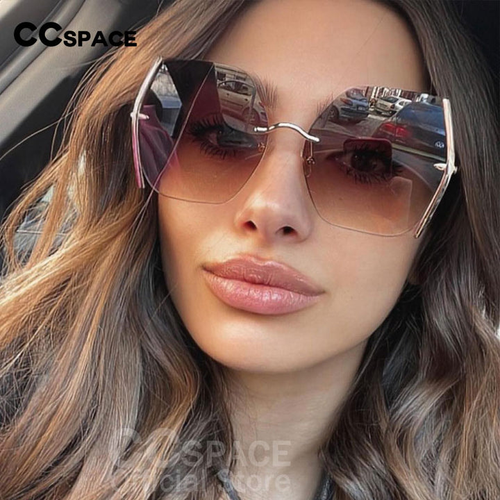 CCSpace Women's Rimless Square Alloy Frame Sunglasses 49066 Sunglasses CCspace Sunglasses   