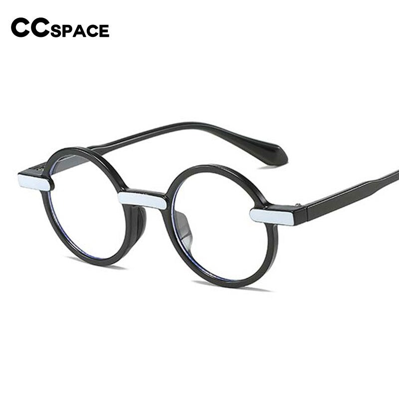 CCSpace Unisex Full Rim Round Acetate Eyeglasses 55081 Full Rim CCspace   