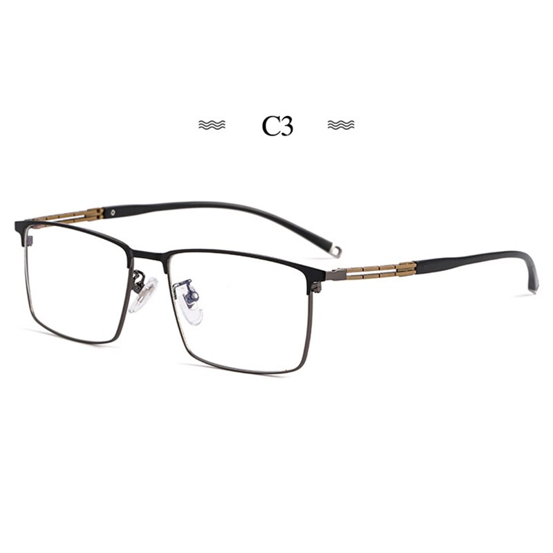 Hotochki Men's Full Rim Square Tr 90 Titanium Frame Eyeglasses T8607t Full Rim Hotochki C3  
