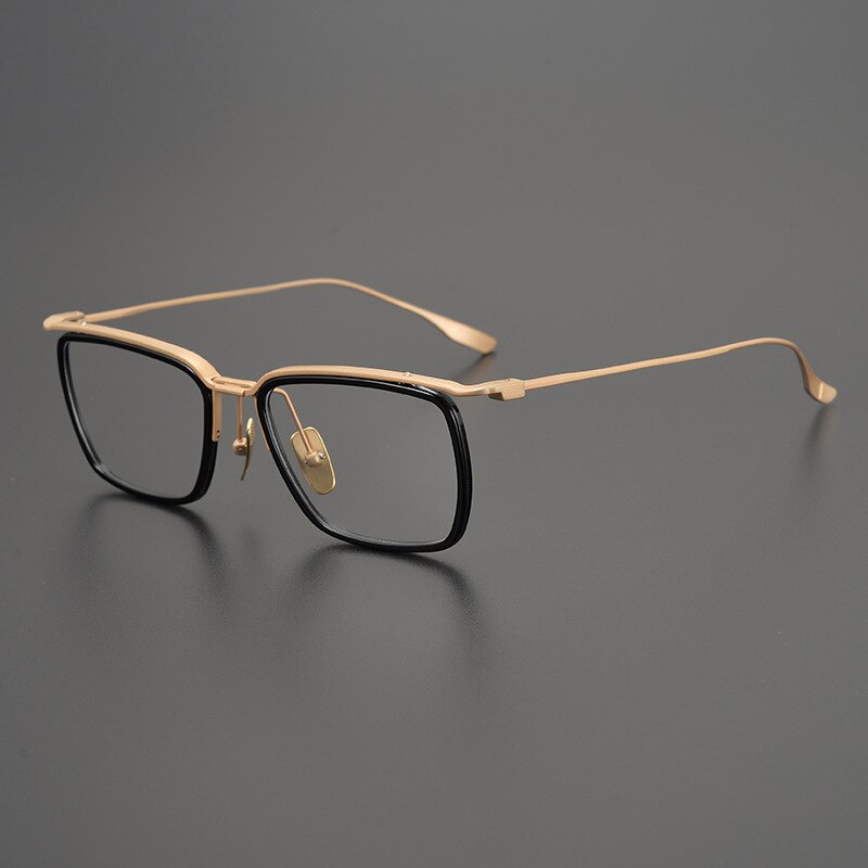 Gatenac Unisex Full Rim Square Titanium Eyeglasses Gxyj896 Full Rim Gatenac Gold  