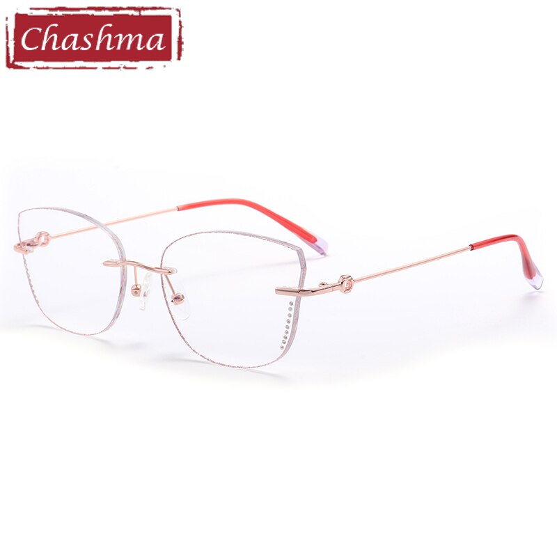 Chashma Women's Rimless Diamond Cut Titanium Frame Eyeglasses 603 Rimless Chashma Default Title  