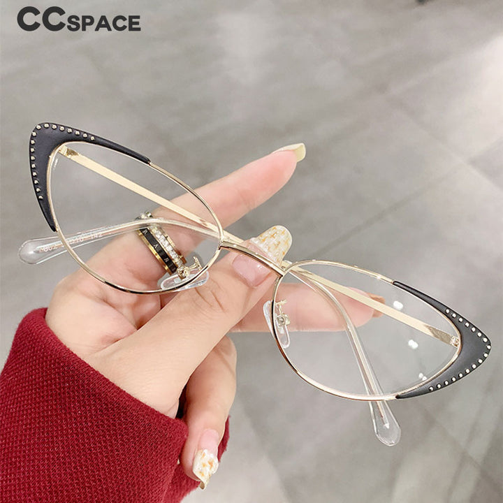 CCspace Unisex Full Rim Oval Cat Eye Acetate Alloy Eyeglasses 55413 Full Rim CCspace   